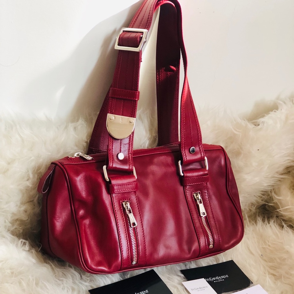 YSL Red Leather Duffle Bag Rare!!!